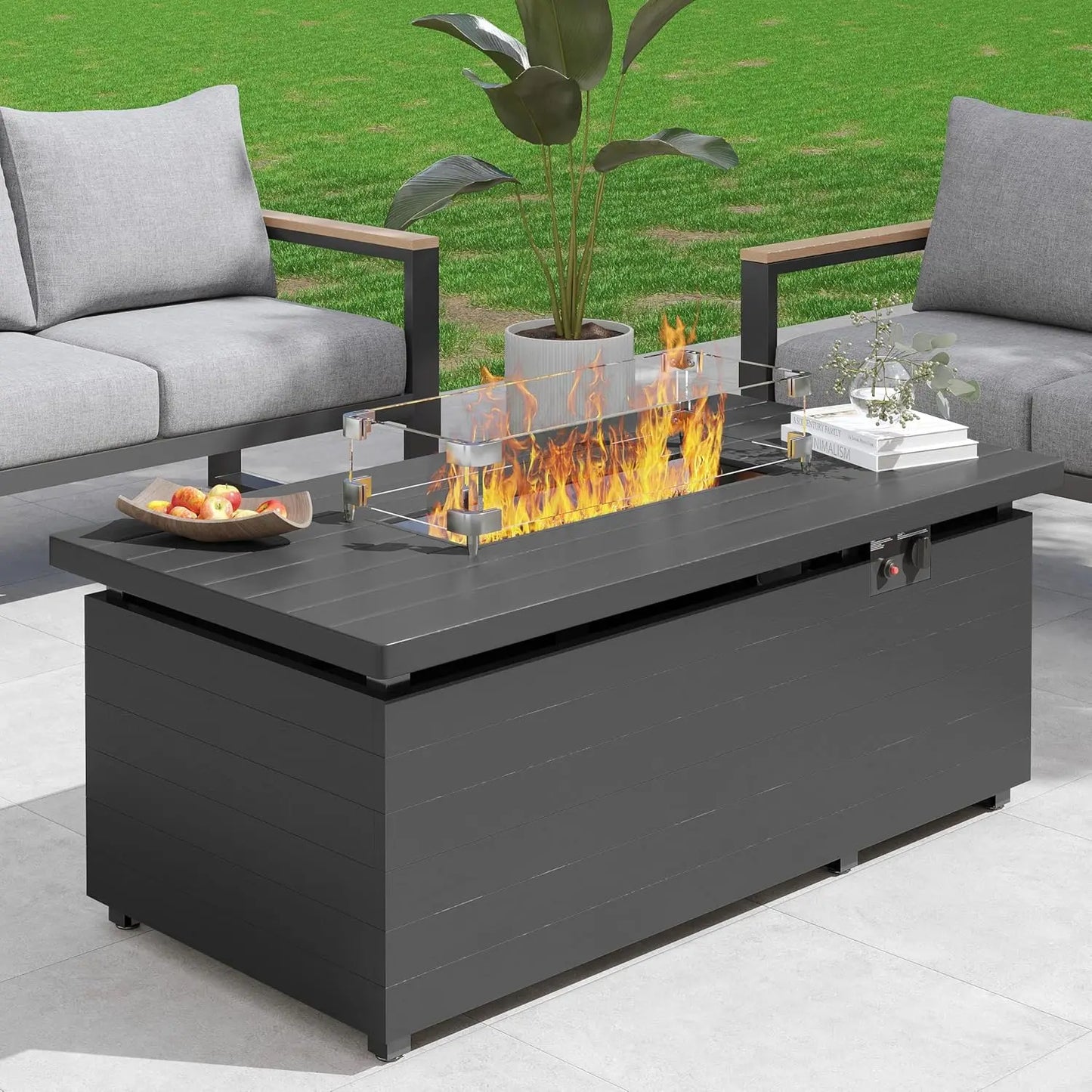 Transform your outdoor space into a warm, stylish focal point with the Outdoor 51 Inch Fire Pit Table and its powerful 50000 BTU flame.