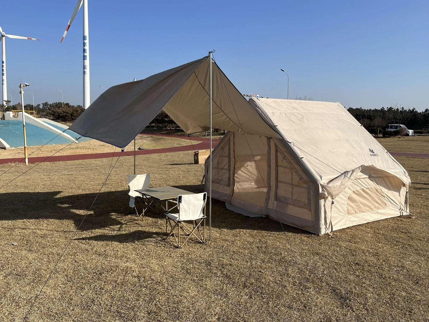 Large Inflatable Family Tent For 3 To 4 People Outdoor Camping