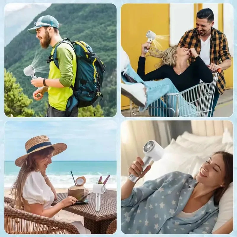 Stay cool anywhere with this versatile 3-in-1 handheld fan designed for quick relief, everyday use, and travel.