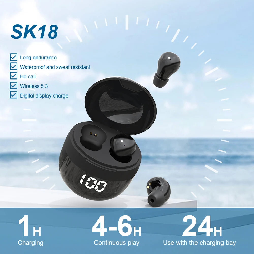 SHUKE Invisible Bluetooth 5.3 In Ear Earphones With Microphone