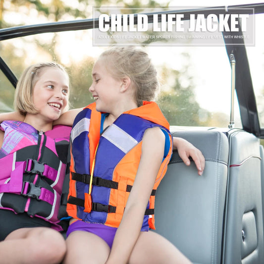 Shunmaii Kids Life Vest With Whistle For Water Sports Fishing Boating