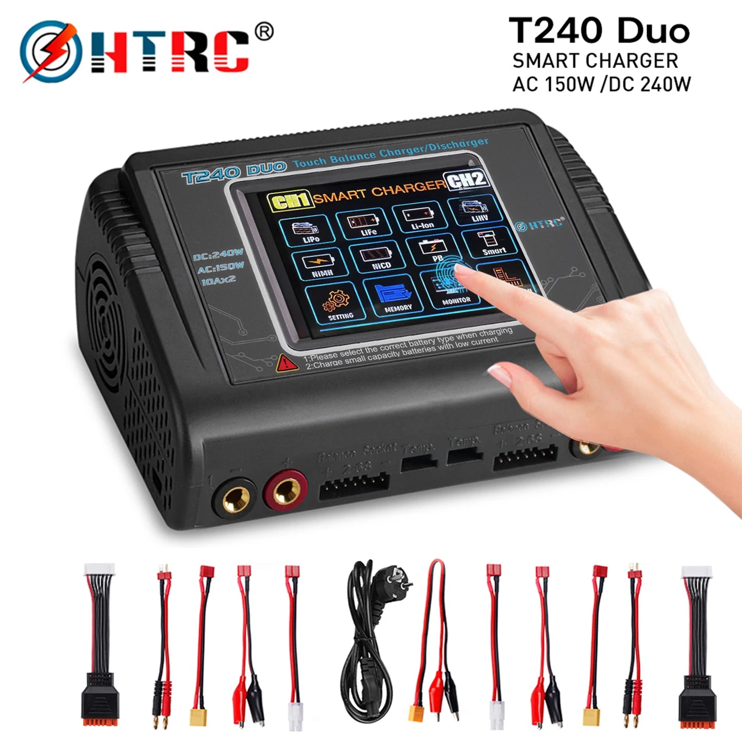HTRC T240 High Power Dual Channel LiPo Battery Charger For RC Models