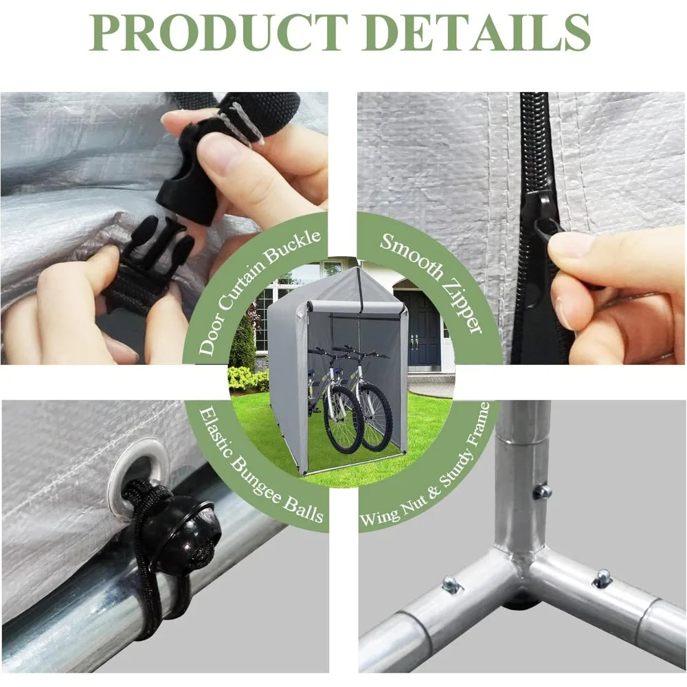 Protect your outdoor gear with a sturdy, portable storage shelter that accommodates bikes, lawnmowers, garden tools, and seasonal equipment, while staying easy to move and set up anywhere you need it.