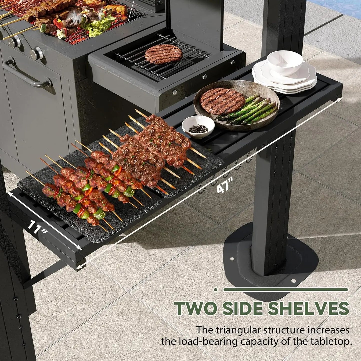 Grill Hardtop Gazebo 5 By 8 Feet Outdoor Metal Pavilion With Galvanized Roof