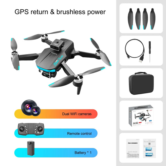 ISHOWTIENDAC S132 Brushless GPS Drone With 4K Dual Camera Obstacle Avoidance