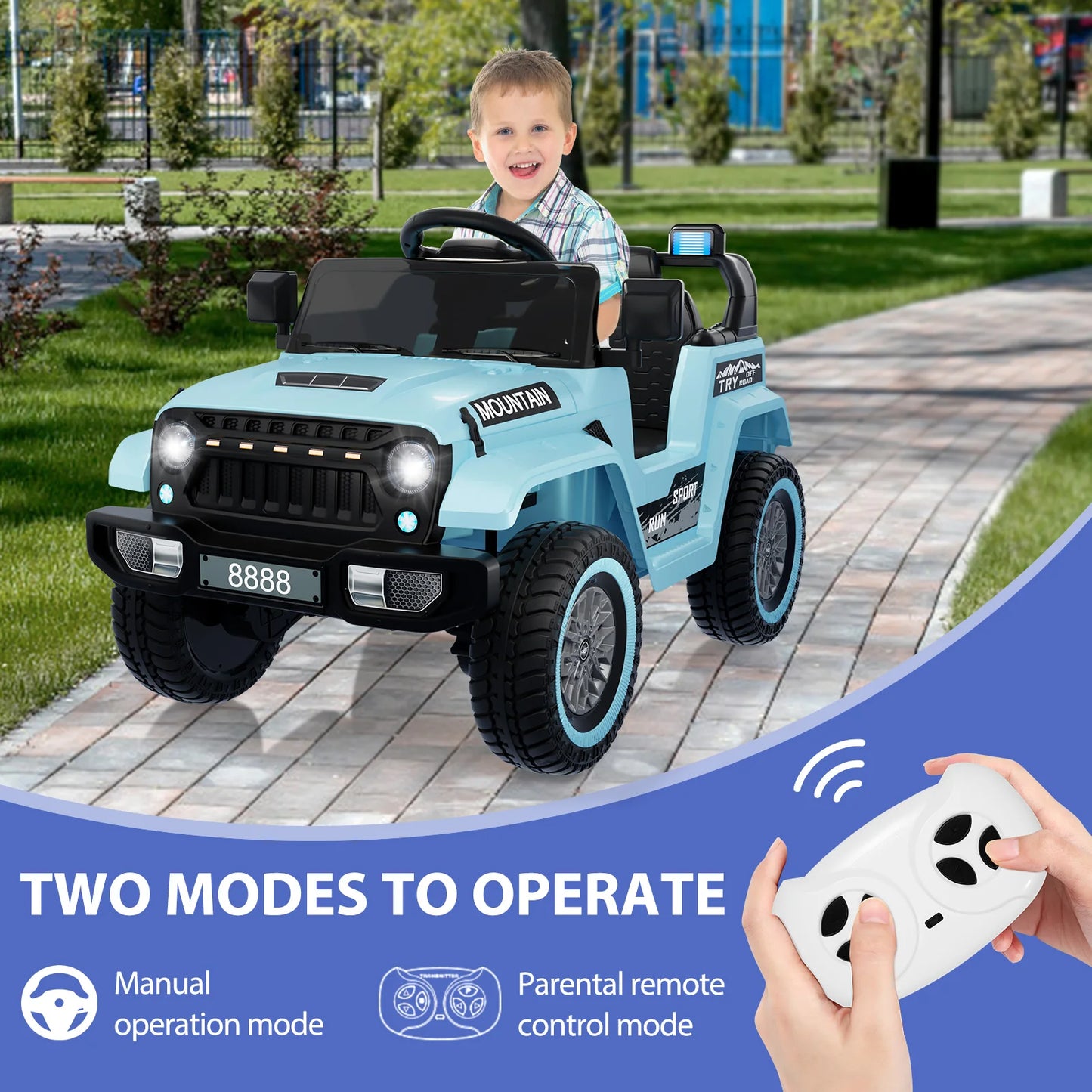 HiMISSE 12V Electric Ride On Truck for Kids Remote Control LED Lights