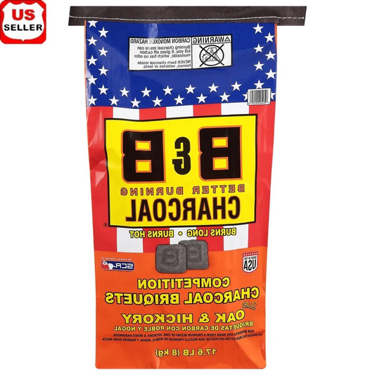 Oak Charcoal Briquets 17.6 Lb Long Burn Smoky Flavor for Grilling No Additives