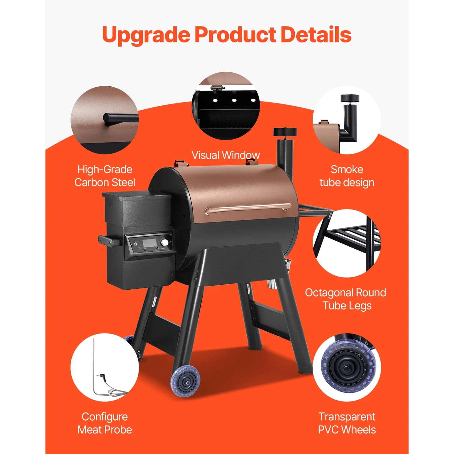 Bring restaurant-quality smoke to your backyard with the SucceBuy Wood Pellet Grill Smoker, designed for effortless precision and unforgettable outdoor cooks.