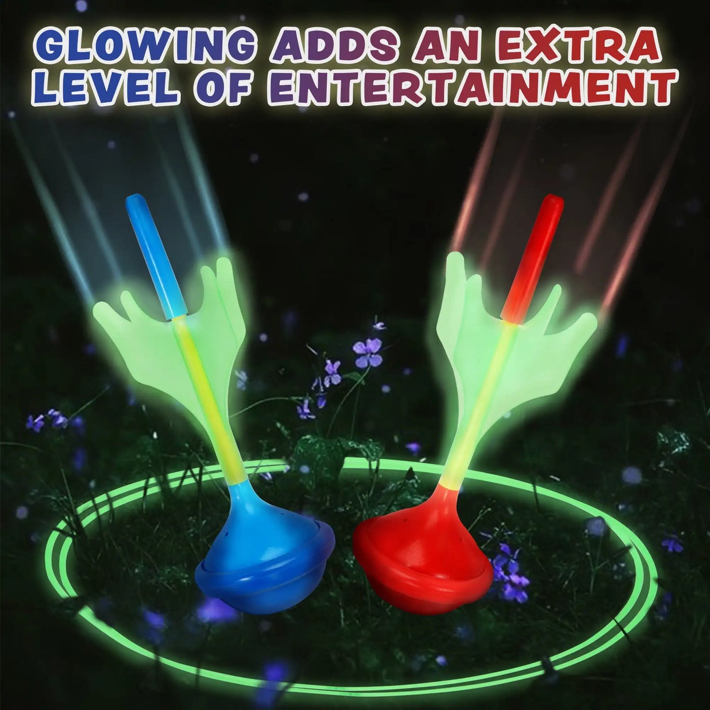 Joyfy Glow in the Dark Lawn Darts Set 6 Pieces Yard Games for Kids and Adults
