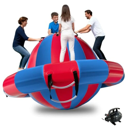 Turn your backyard into a lively play zone with the OLOEY Inflatable Dome Rocker Bouncer.