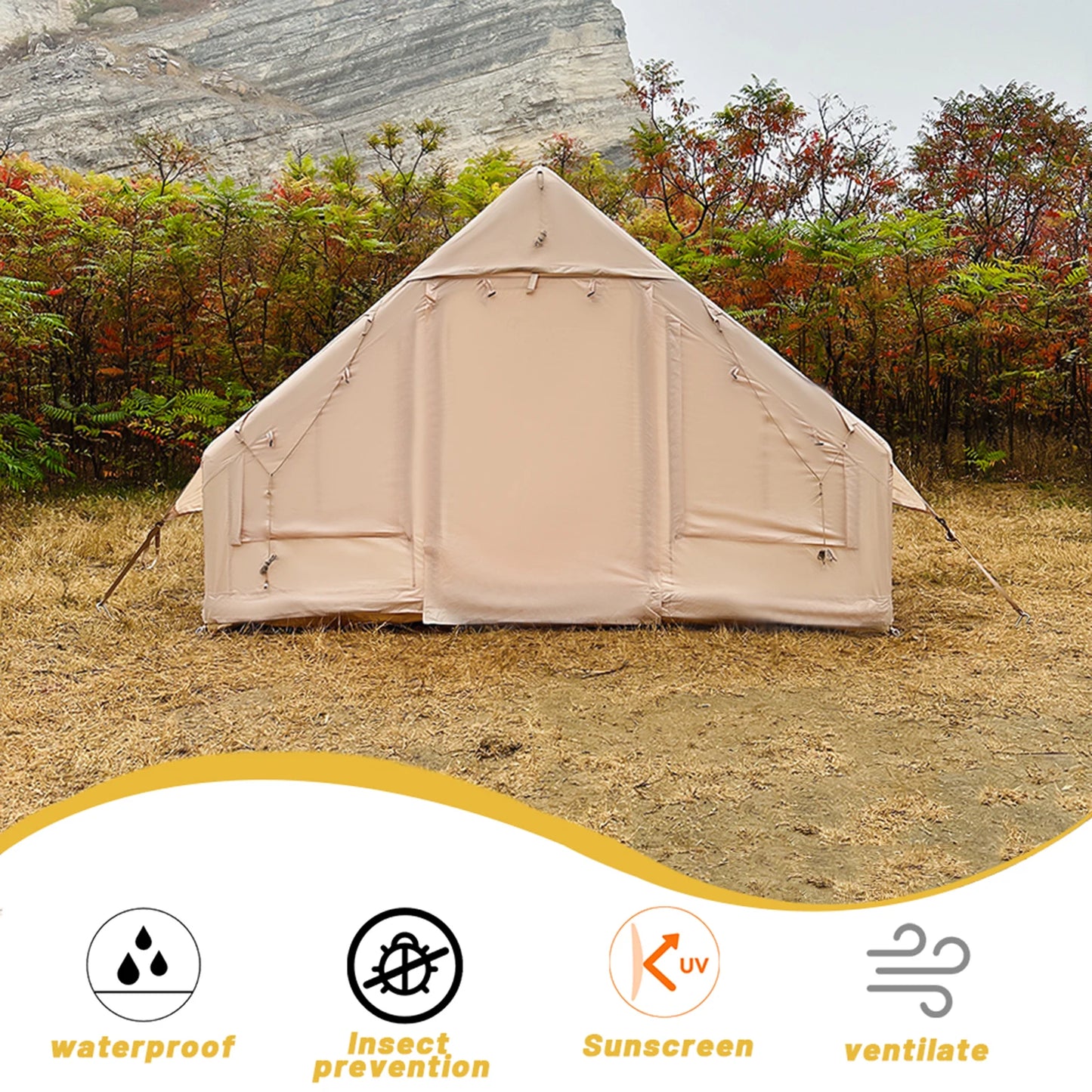 Pakicetus Inflatable Camping Tent Setup Waterproof Windproof Self Supporting