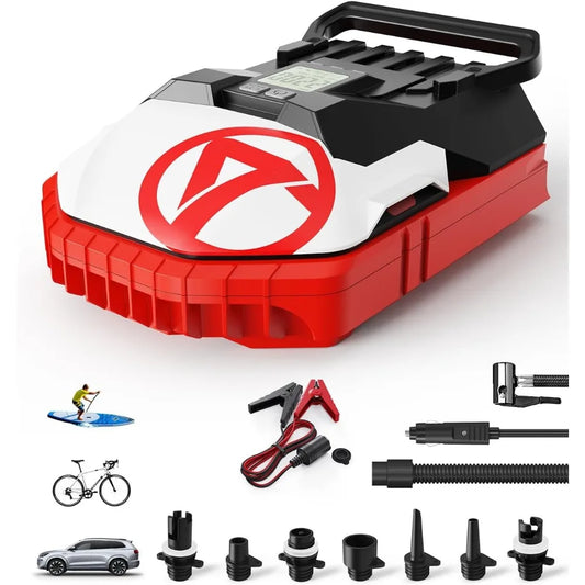 Power up inflatables fast and hassle-free with the Gicle 60 PSI air pump, built for car use and ready to tackle paddle boards, tires, air mattresses, and more.