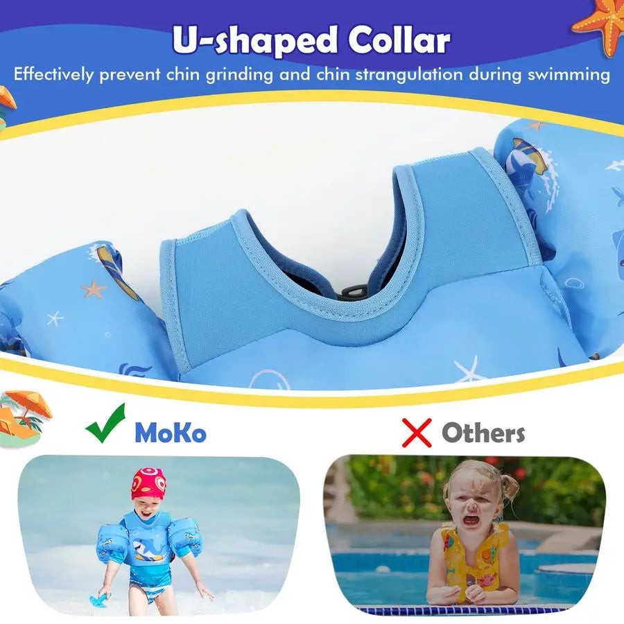 Toddler Swim Vest With Cartoon Arm Floaties Nylon EPE Pool Safety
