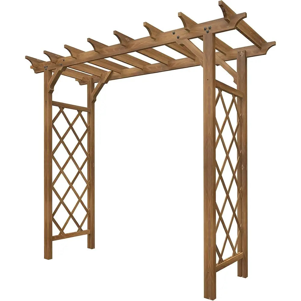 Heartwood Garden Shade Arch Brown Wood Arbor 78 Inch Opening