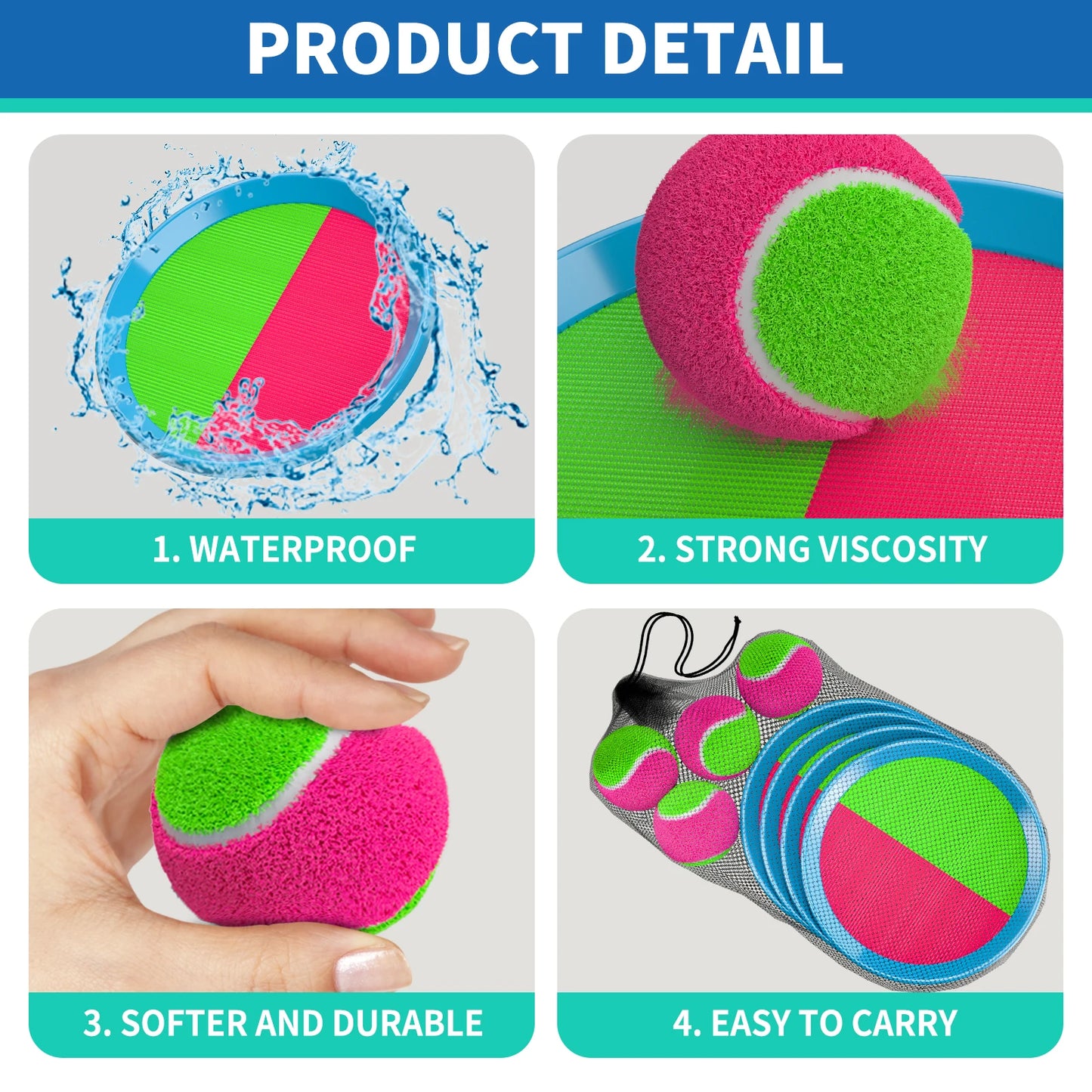 Turn every sunny afternoon into a lively toss and catch adventure with the NONED Sucker Sticky Ball.