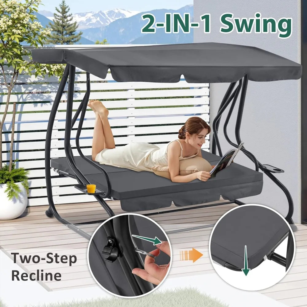 Turn your outdoor space into a relaxing retreat with the MCombo 3 Seat Patio Swing, designed for comfort and easy enjoyment.