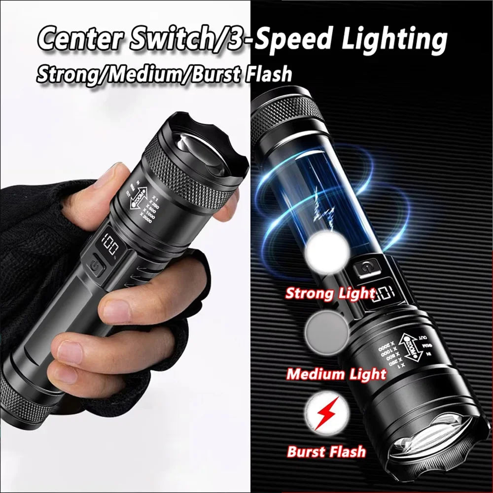 Light up every adventure and emergency with a high-power LED flashlight that adapts to your needs.