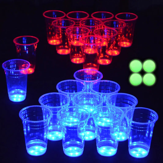 Light up your next party with this Dark Beer Pong Set that elevates every round.