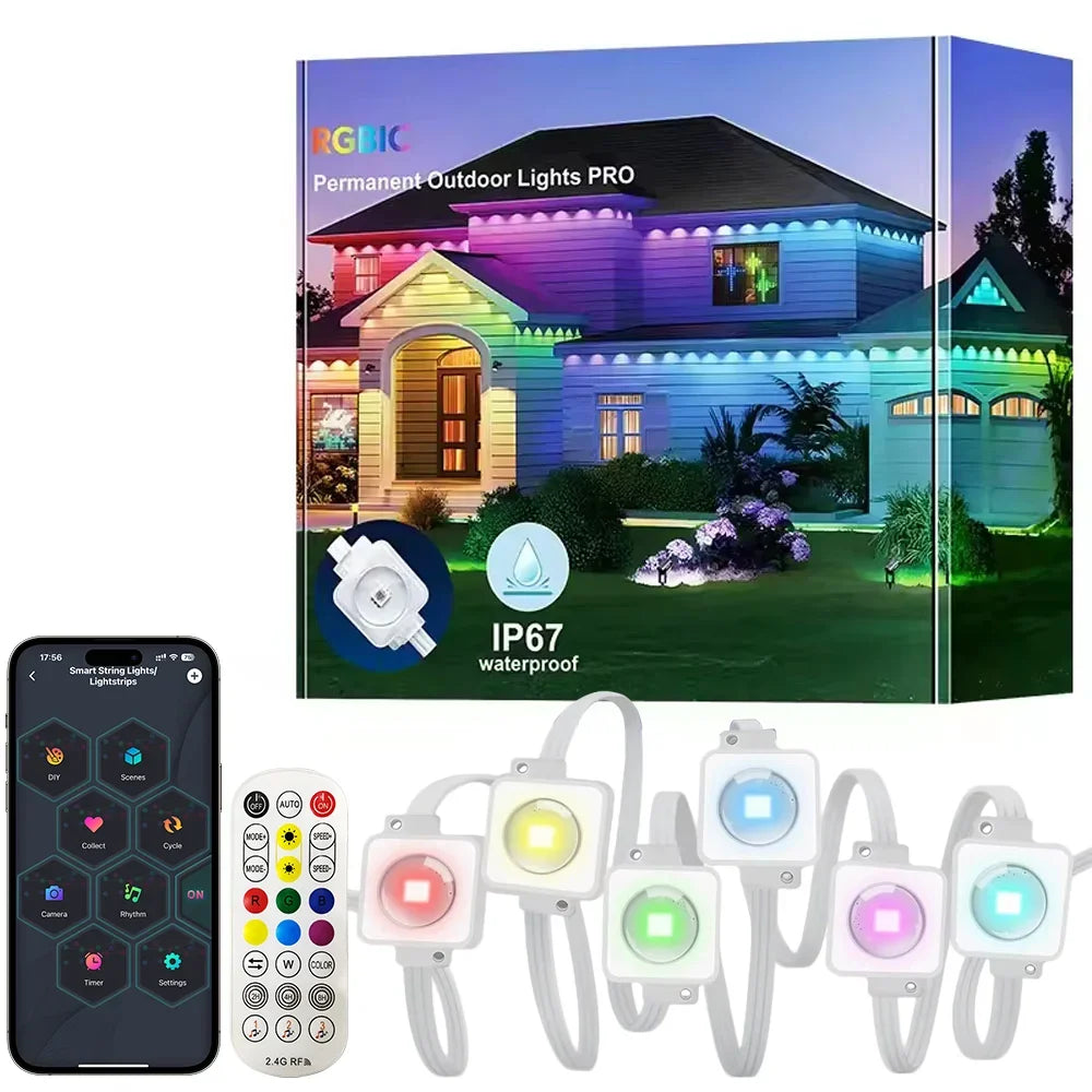 MIMIRGB Smart Outdoor IP67 Waterproof LED Light String with App and Music Sync