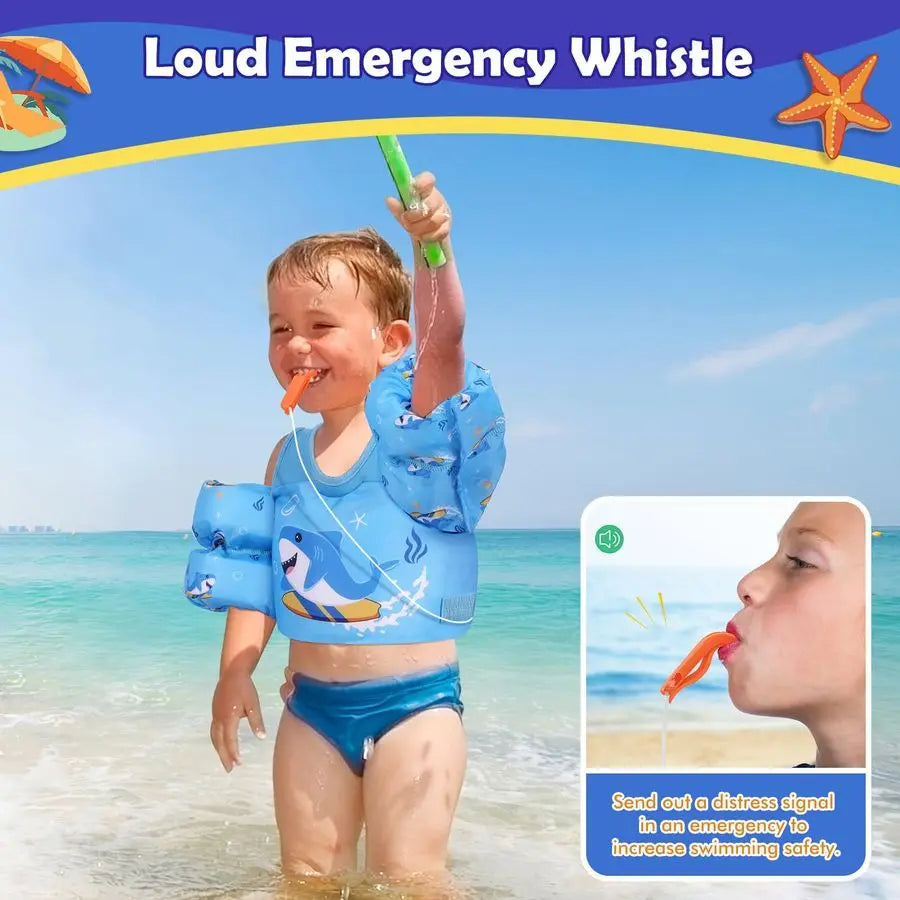 Toddler Swim Vest With Cartoon Arm Floaties Nylon EPE Pool Safety