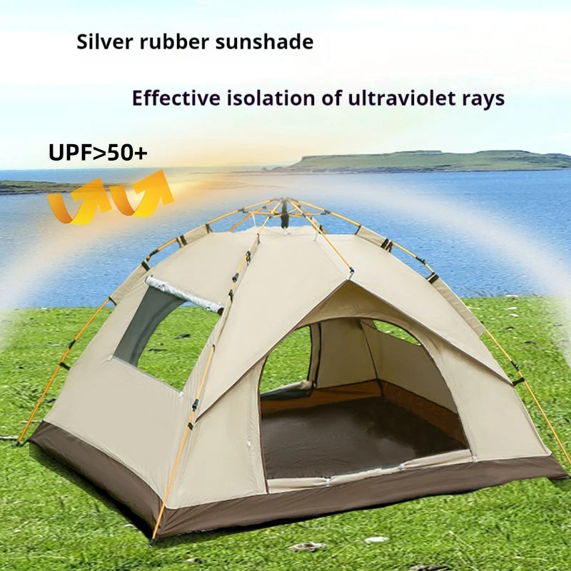 Pakicetus 4 Person Outdoor Sunshade Camping Tent Waterproof Quick Setup