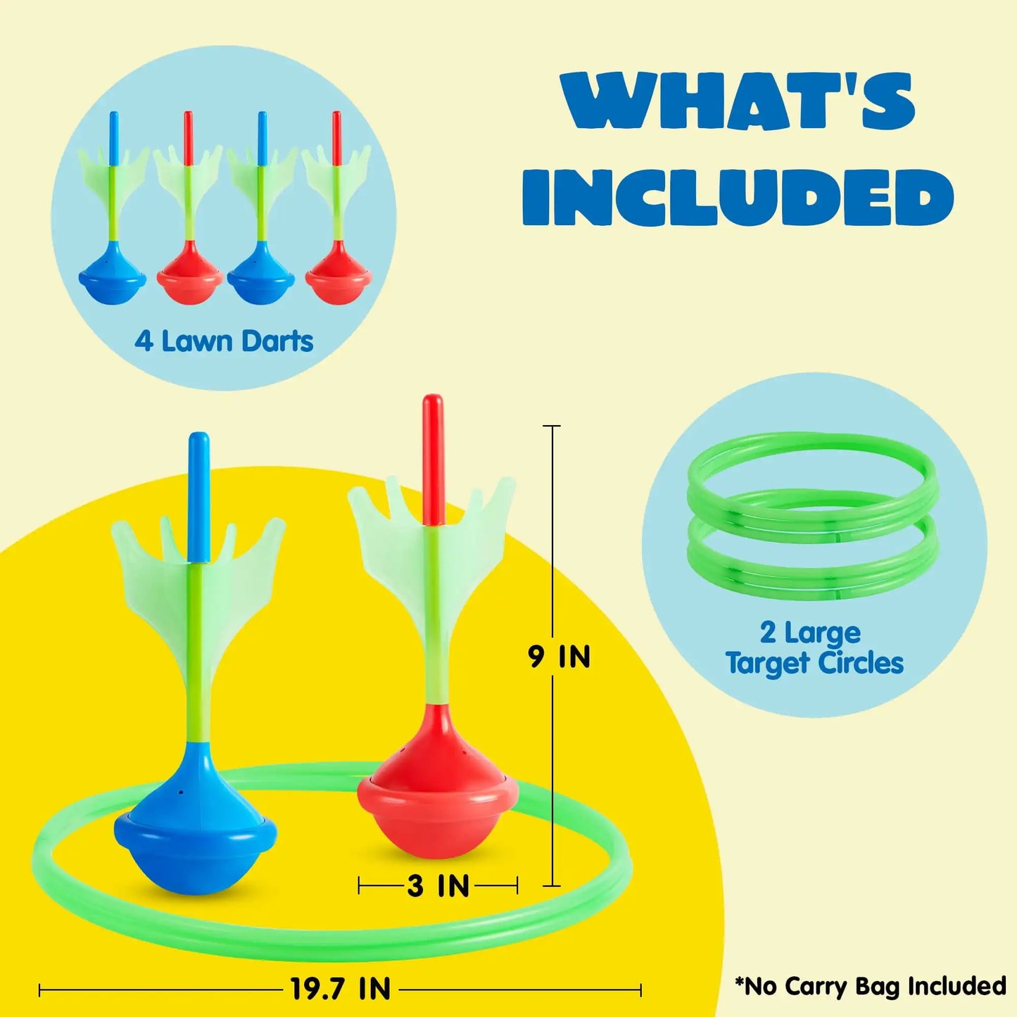 Joyfy Glow in the Dark Lawn Darts Set 6 Pieces Yard Games for Kids and Adults