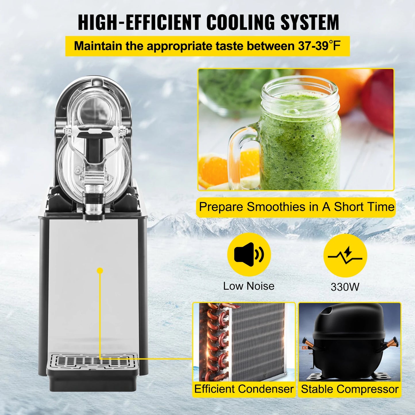 SucceBuy Three To Six L Slushie Machine Commercial Frozen Drink Dispenser