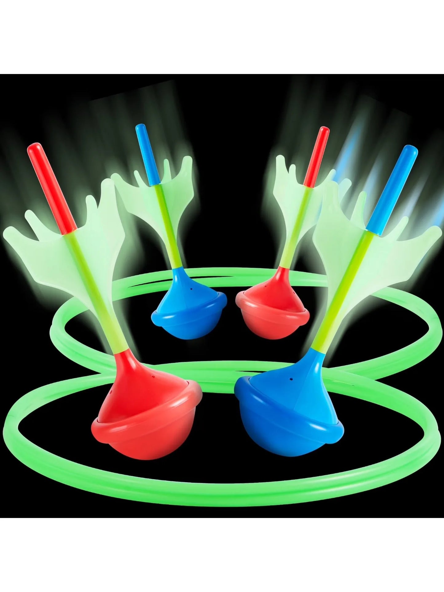 Joyfy Glow in the Dark Lawn Darts Set 6 Pieces Yard Games for Kids and Adults