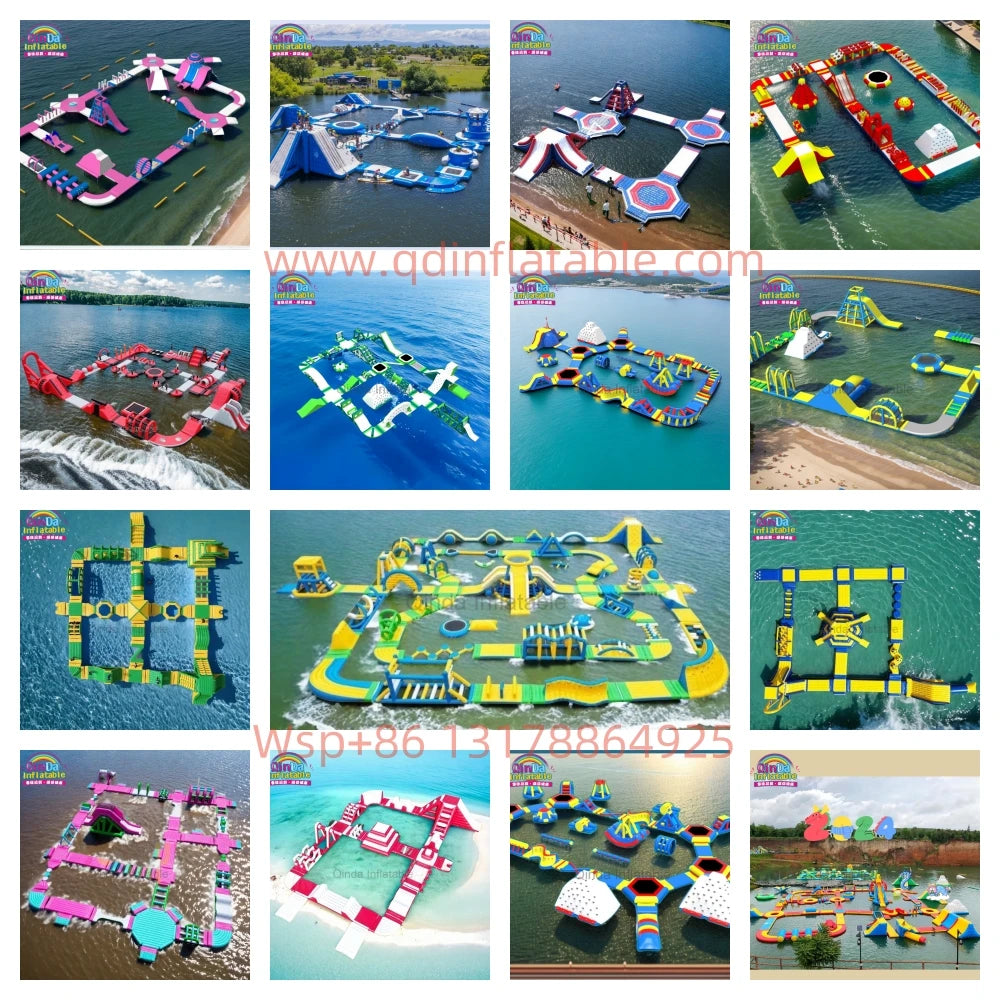 Inflatable Obstacle Course For Lake Water Park Outdoor Fun