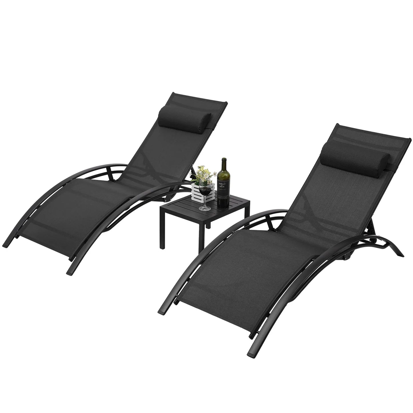 Transform your outdoor space with the AuAg aluminum lounge chair set, delivering comfort, durability, and modern style.