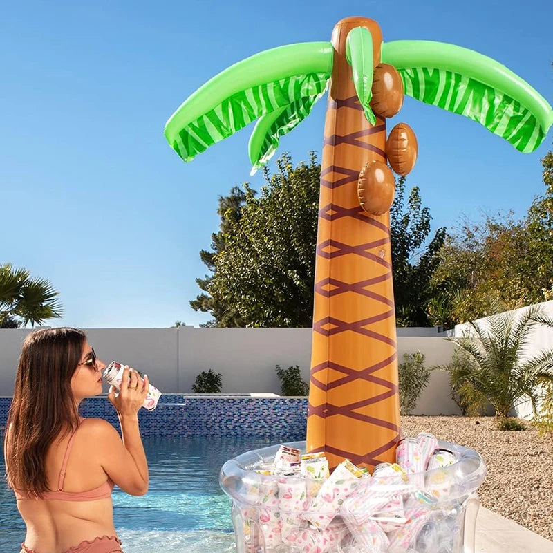 Make a splash this summer with a playful inflatable coconut tree that keeps drinks afloat while you soak up the sun.