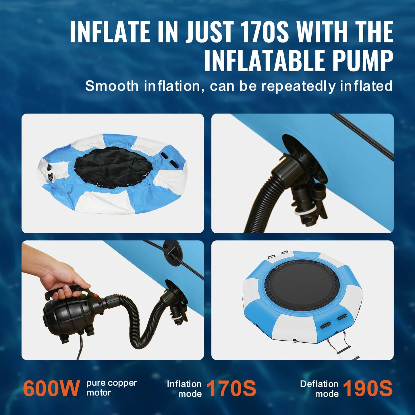 Turn every sunny day into a splashy adventure with this inflatable water bouncer that lets you transform pools, lakes, and beaches into a floating playground.
