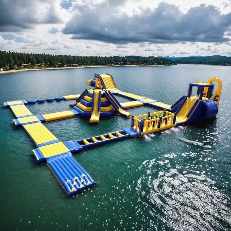 Inflatable Obstacle Course For Lake Water Park Outdoor Fun