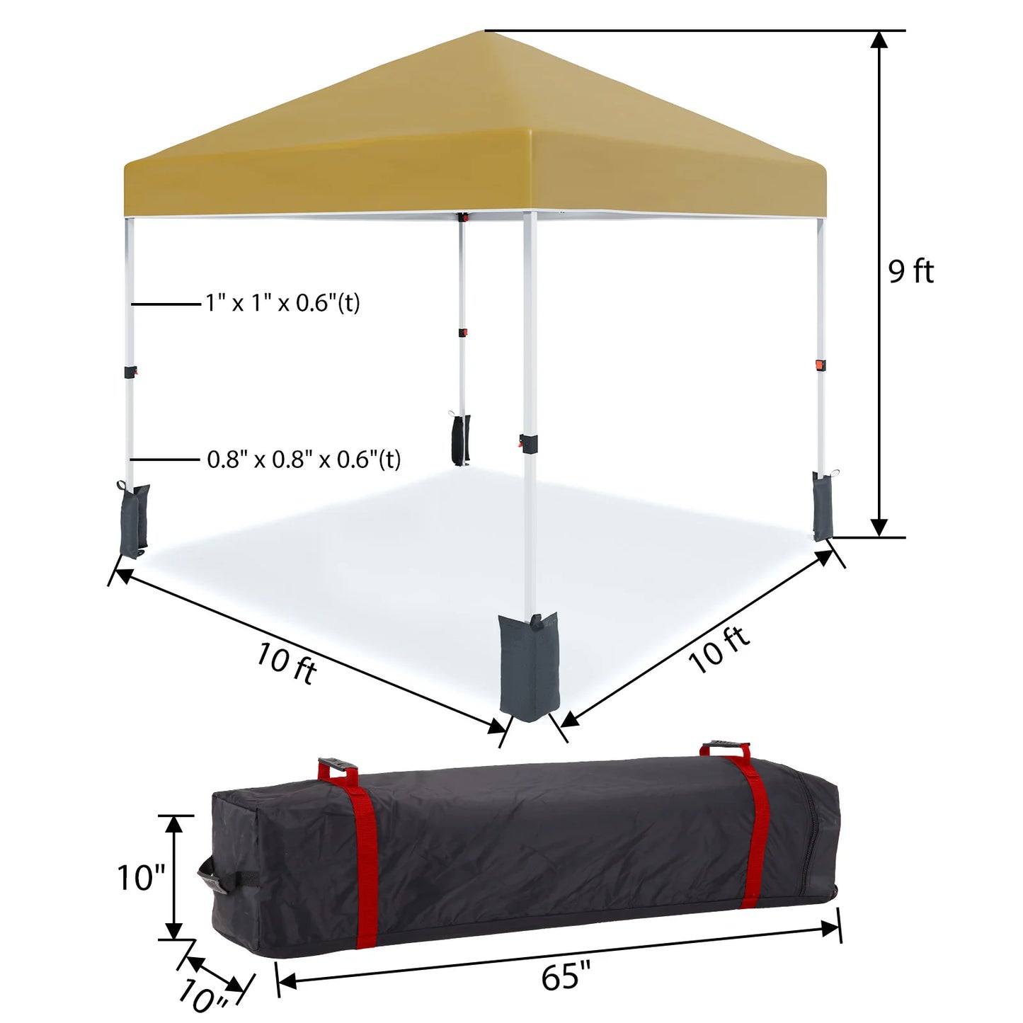 HiMISS 10x10ft Center Locking Canopy Tent Waterproof UV Protection