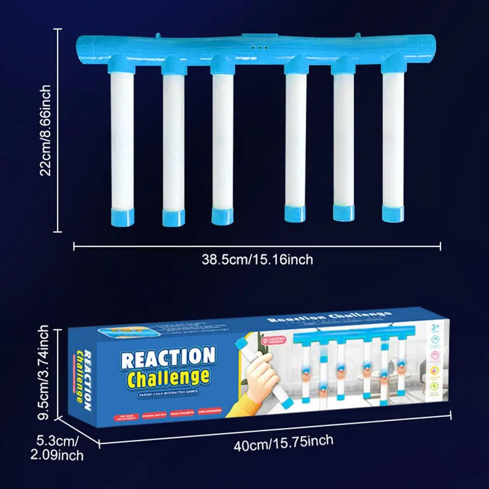 You’ll electrify game night with the Reflex Challenge Glow In The Dark Falling Sticks Catch Game.