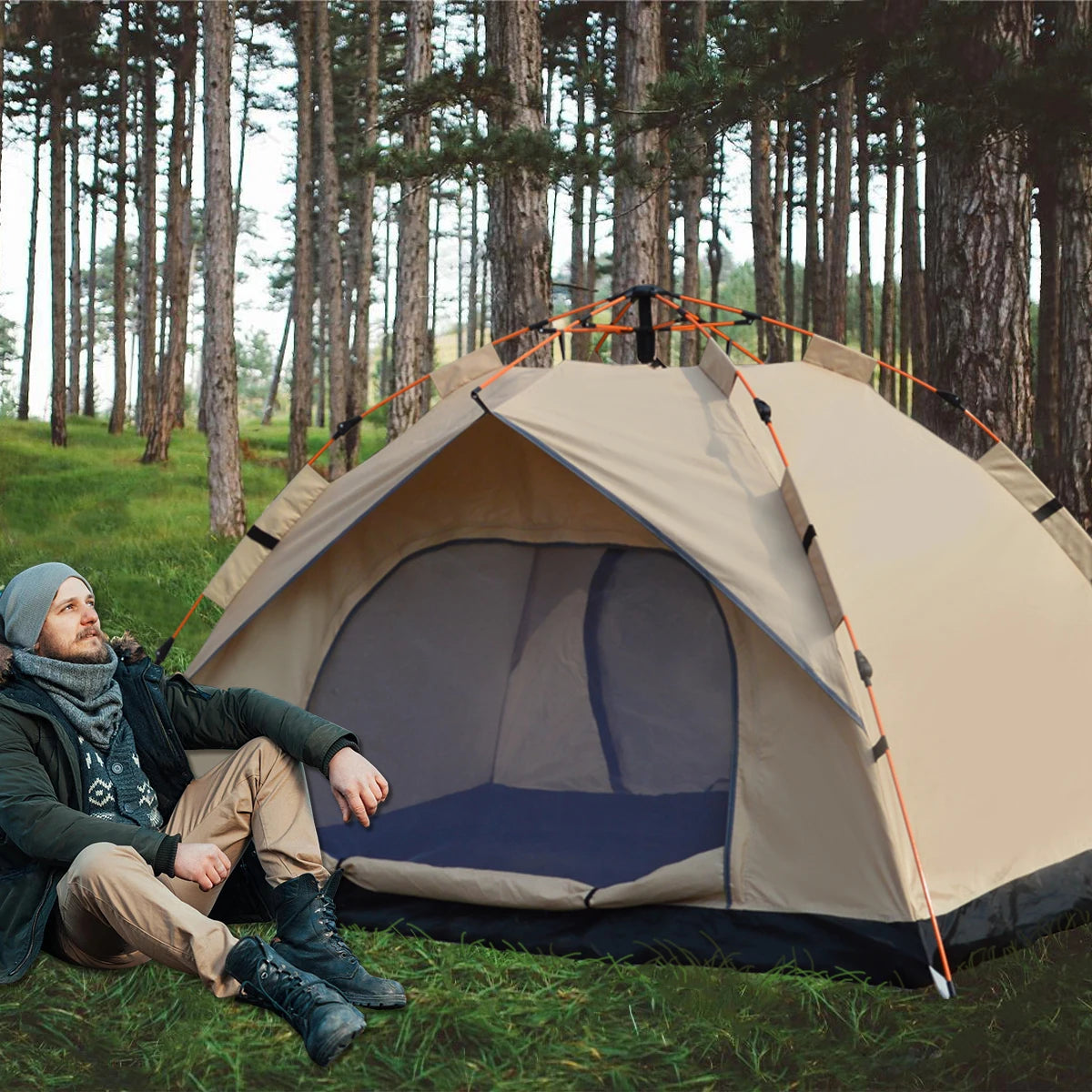 Pakicetus Outdoor Automatic Quick-Opening Tent Rainproof Sunproof 3-4 Person