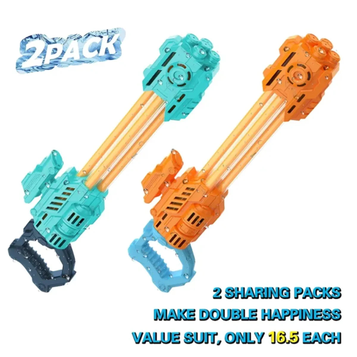 2 Pack Water Guns for Kids Outdoor Squirt Blasters Summer Toy