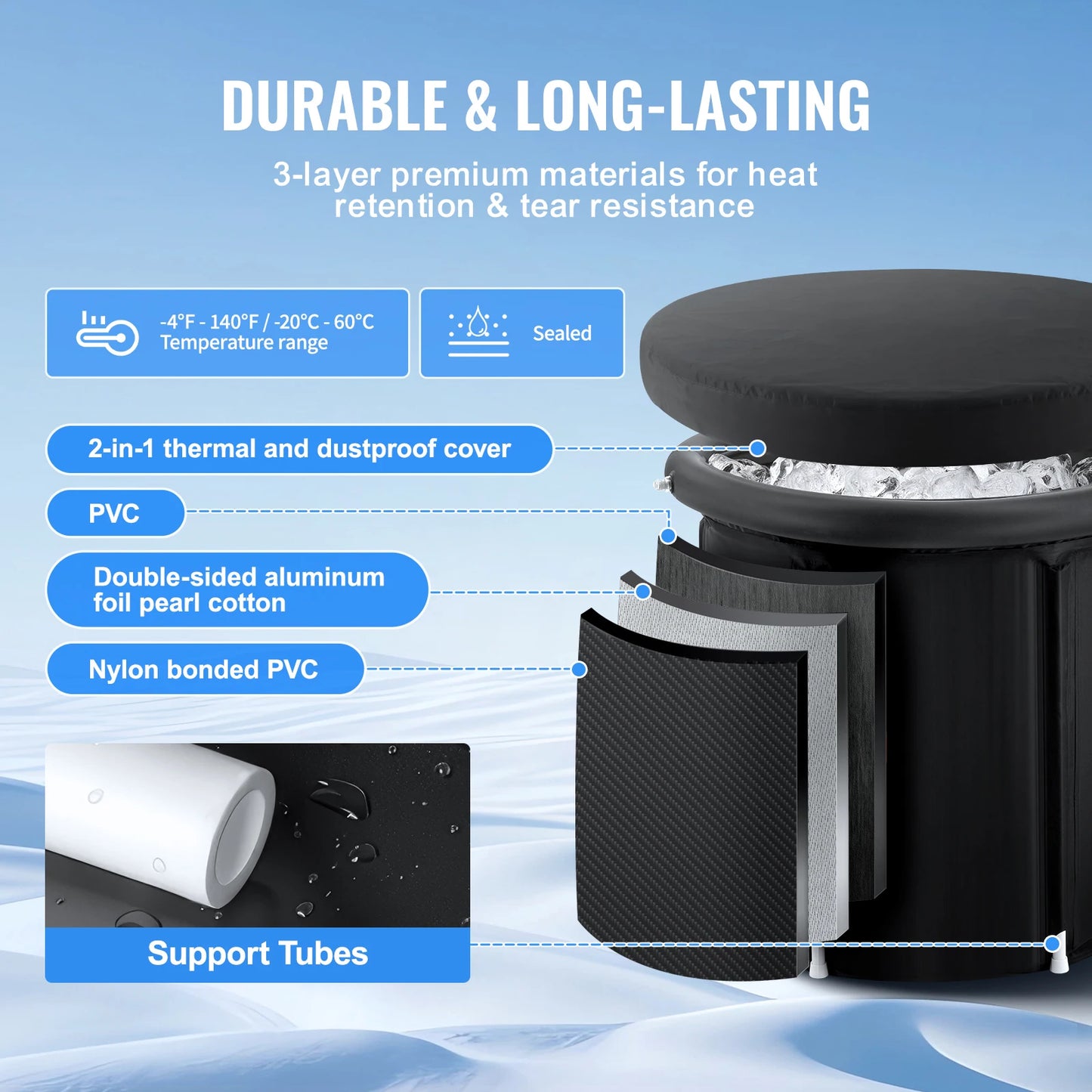 Get cold therapy on demand with this portable ice bath tub from SucceBuy, designed to help you recover faster after intense workouts.