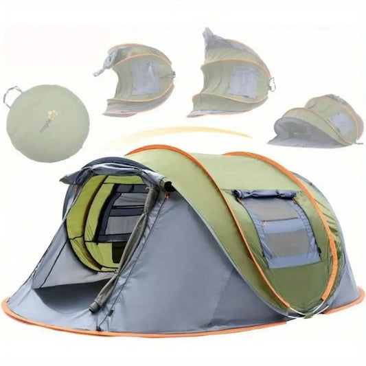 Four Person Pop Up Camping Tent With Two Doors Waterproof UPF50