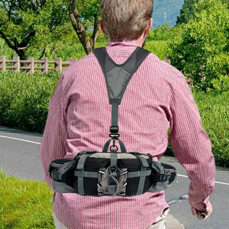 Hiking Waist Bag With 2 Bottle Holders Outdoor Waist Pack Waterproof