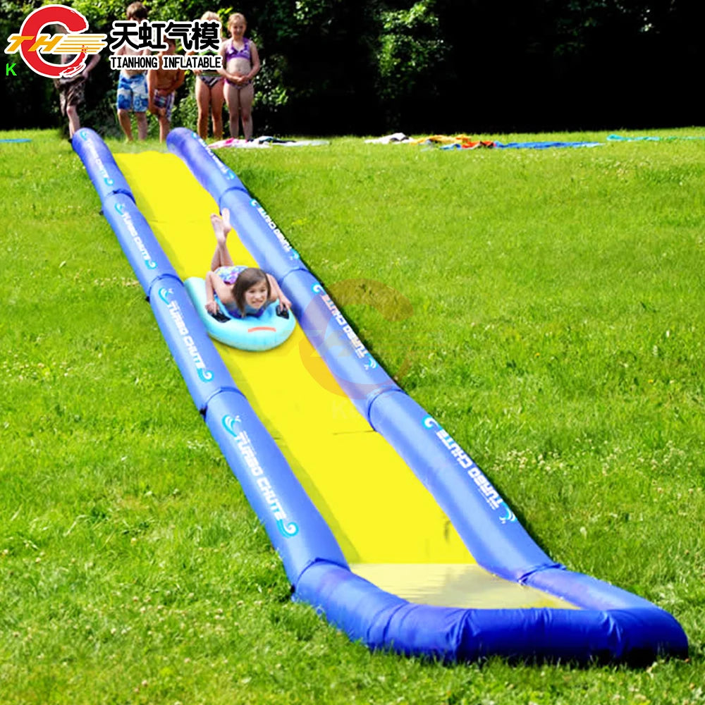 TH Commercial Quality Long Water Street Slide Inflatable Slip Slide With Pool