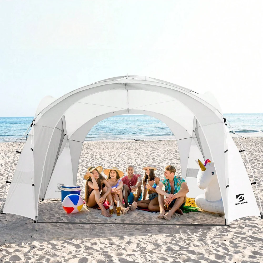 UNP Easy Beach Tent Pop Up Canopy UPF50 Sun Shelter With Side Wall Ground Pegs