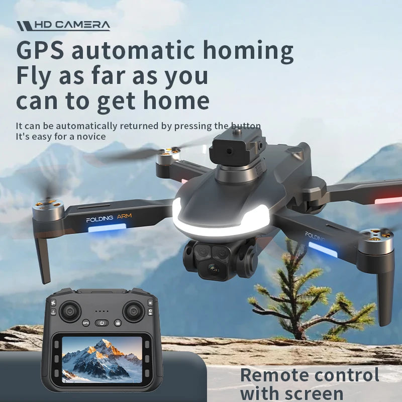 JIKEFUN GPS RC Drone 8K HD Dual Camera UAV WiFi FPV Brushless Quad