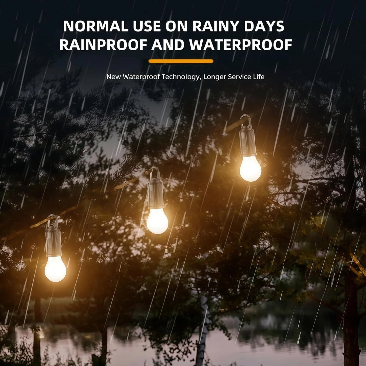 Solar Camping Light Type C 3 Modes Waterproof Portable for Hiking Emergencies