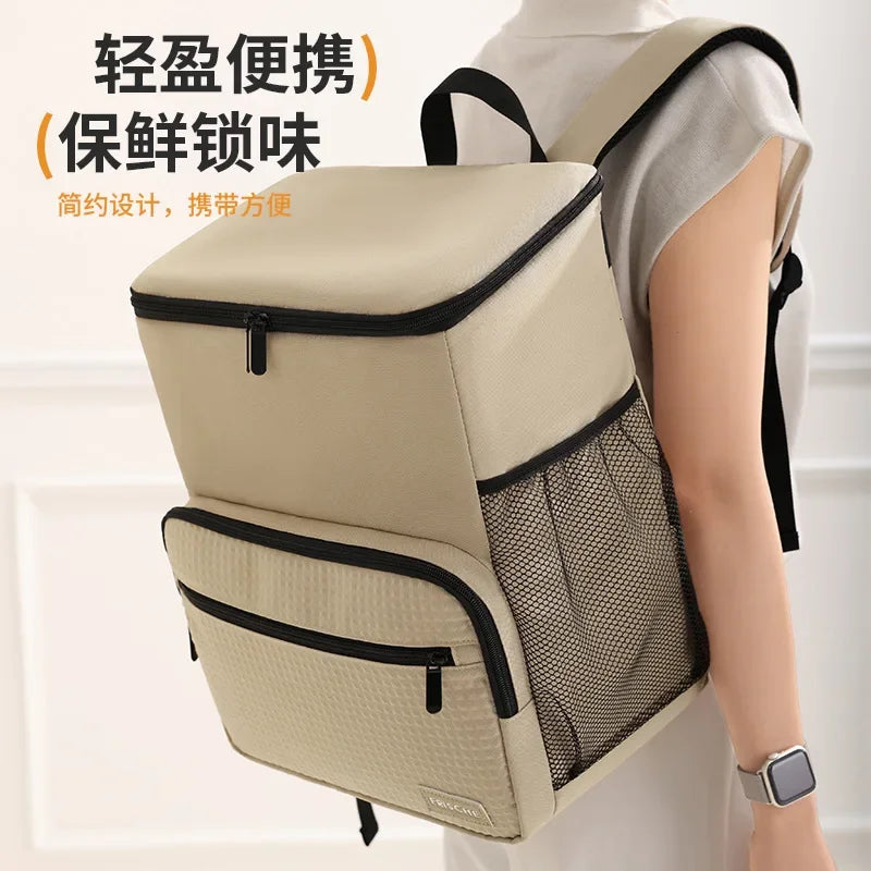 NONECN Insulated Backpack Cooler Large Capacity Outdoor Travel Bag PEVA Lined