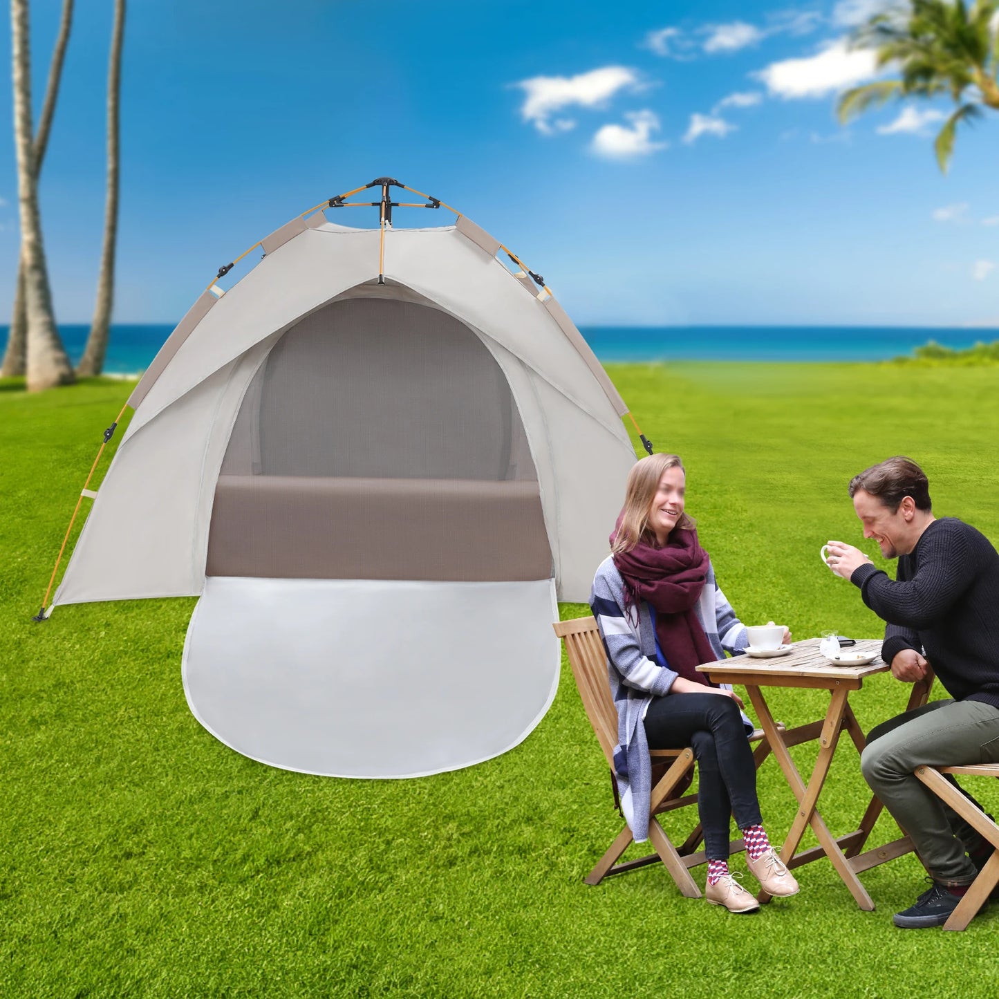 Two Person Outdoor Folding Tent Quick Automatic Opening Waterproof Camping Tent