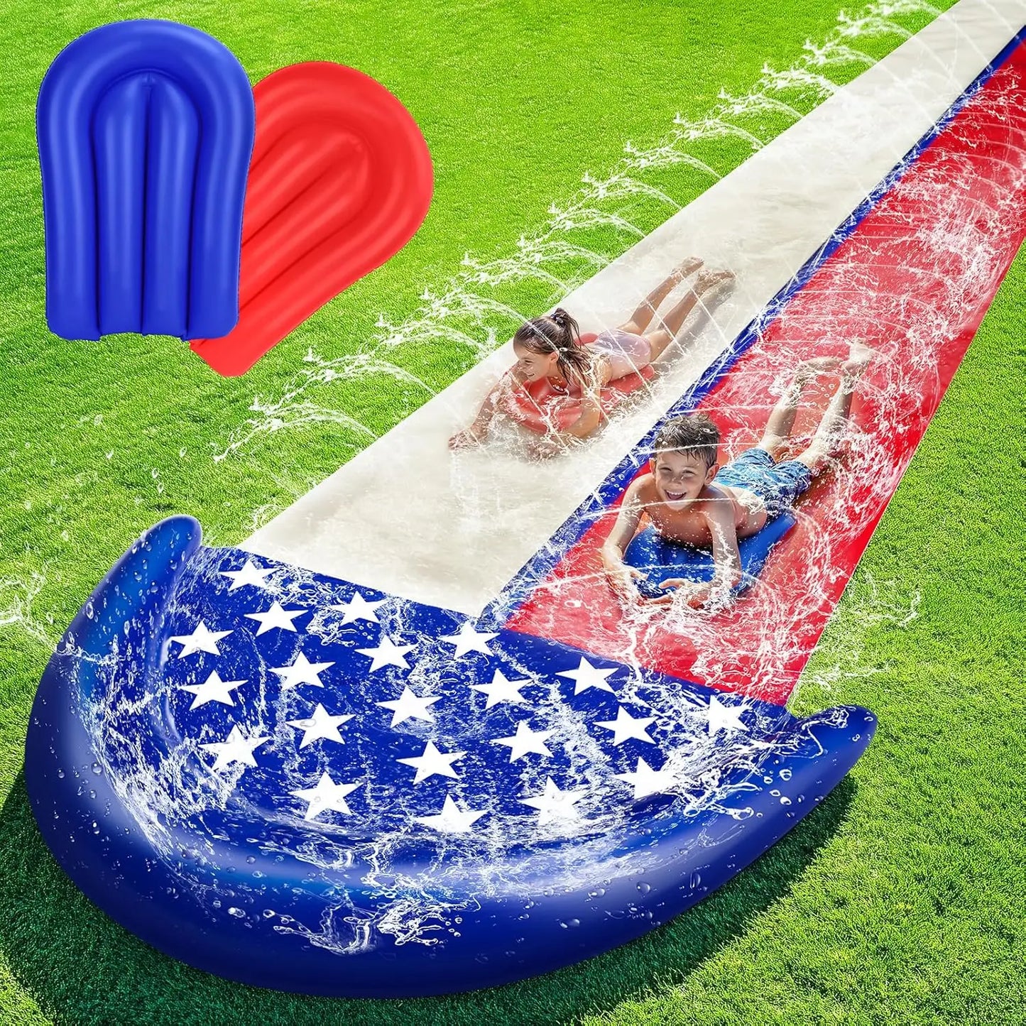 Turn your backyard into the ultimate splash zone with this giant inflatable water slide.
