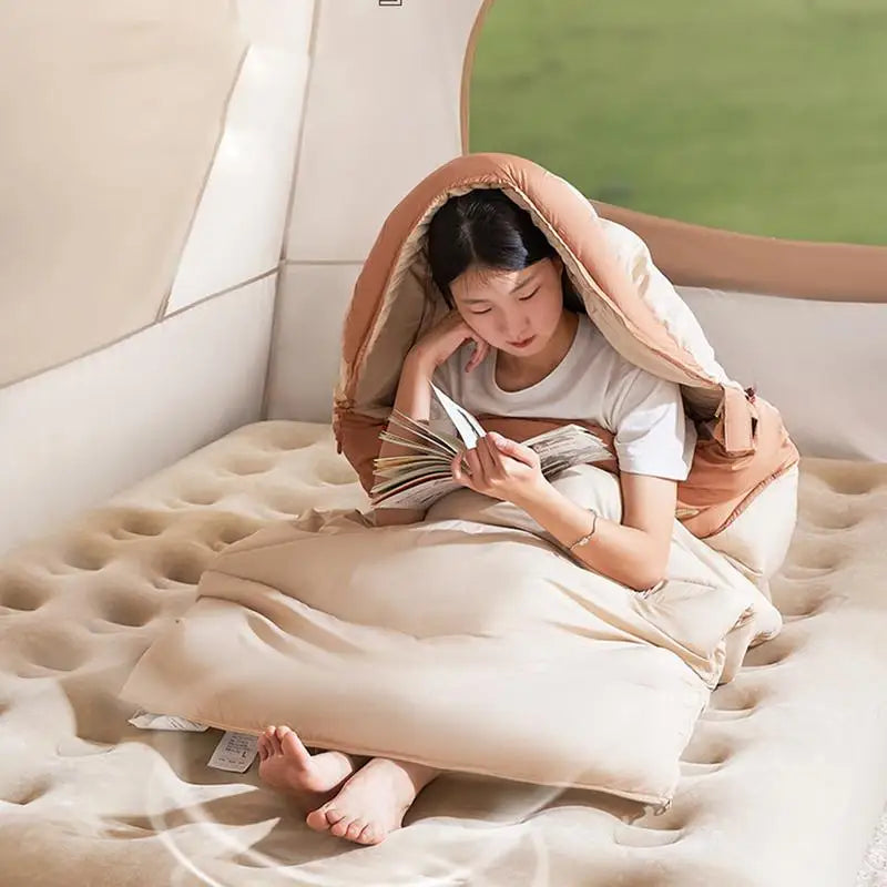 Sleep soundly on every adventure with this versatile cotton sleeping bag built for campsite comfort, backpacking ease, and cool nights.
