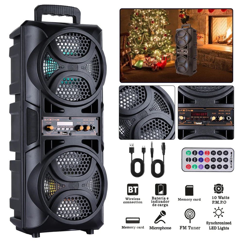 CURUK 3000W Portable Bluetooth Speaker Subwoofer For Karaoke Parties