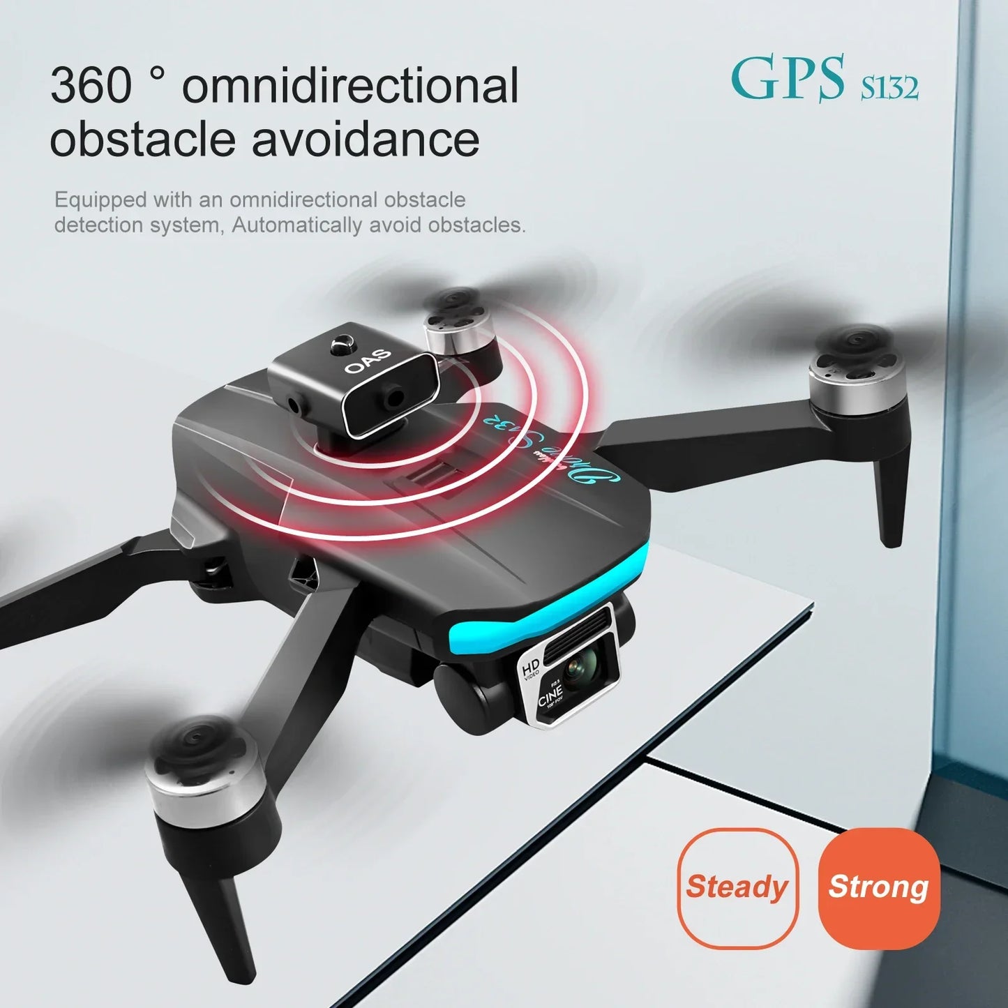 ISHOWTIENDAC S132 Brushless GPS Drone With 4K Dual Camera Obstacle Avoidance